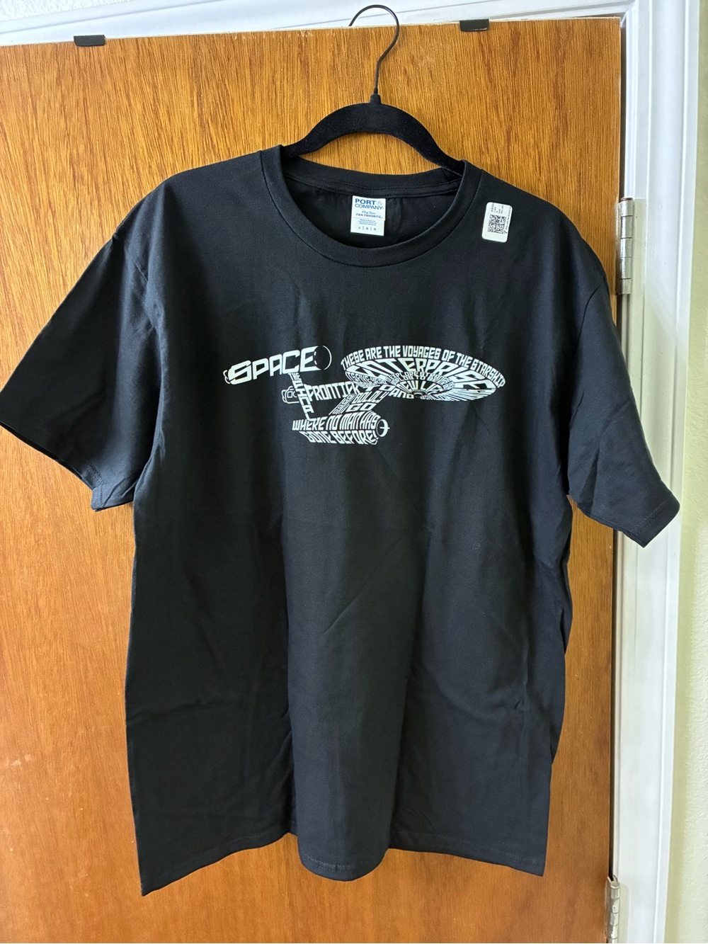 Star Trek USS Enterprise Typography T-Shirt Black Men’s Large New